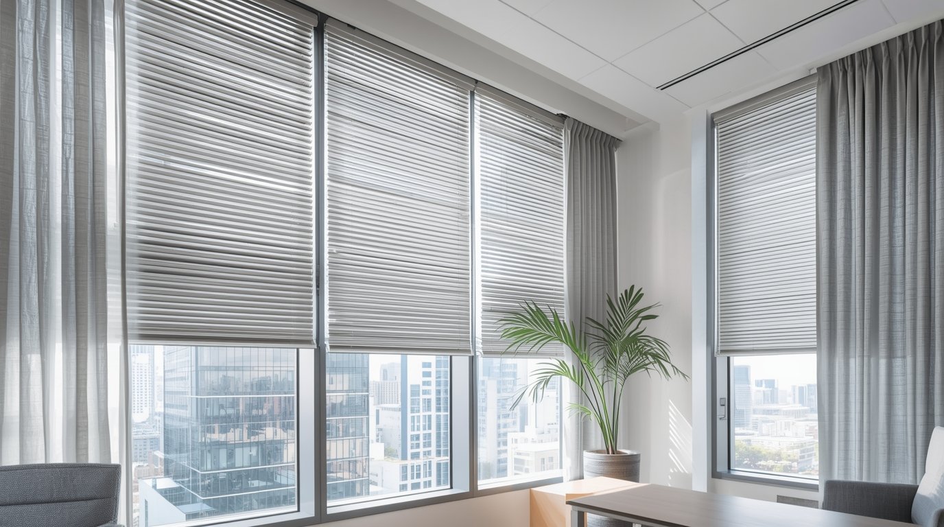 Corporate office with premium curtain installation